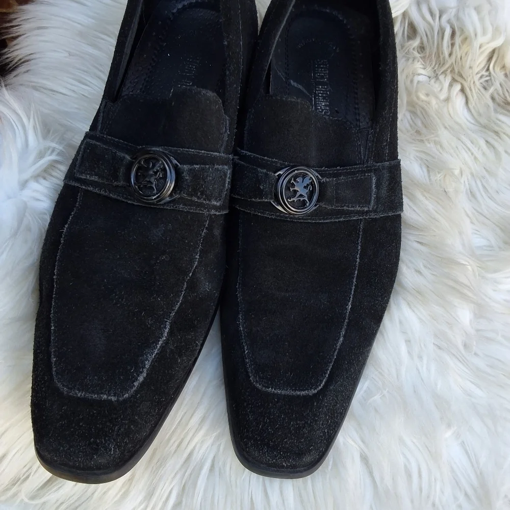 Stacy Adams‎ Black suede stylized loafers 11.5